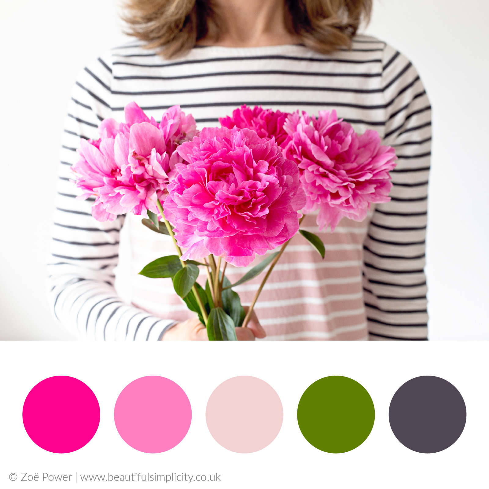 Hot pink peony colour palette