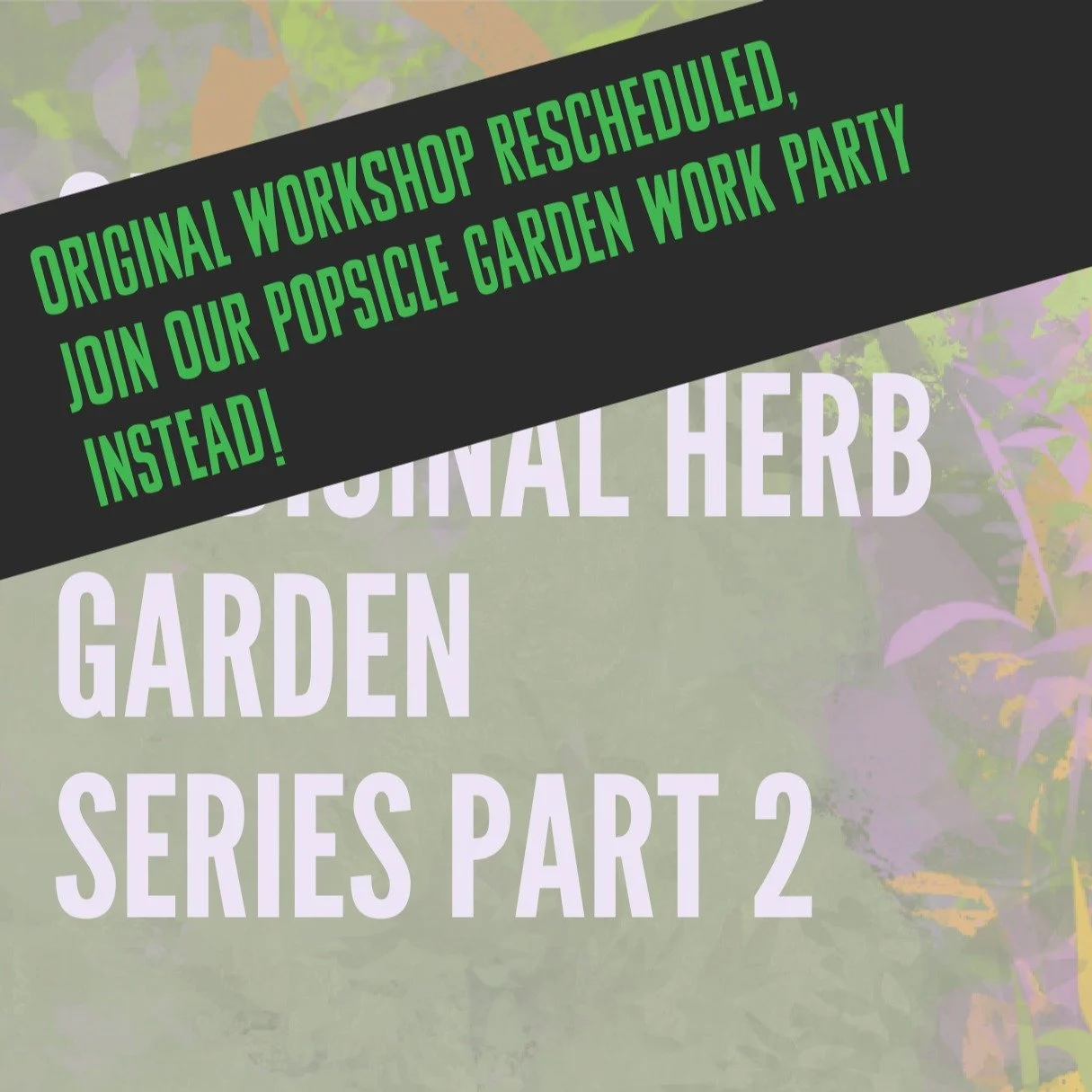 Because life sometimes throws curveballs, we're rescheduling this session, but don't fret! We still want to share the blessings of our medicinal garden bed. 
Come join us at our monthly work session and enjoy some cooling popsicles made from herbs in