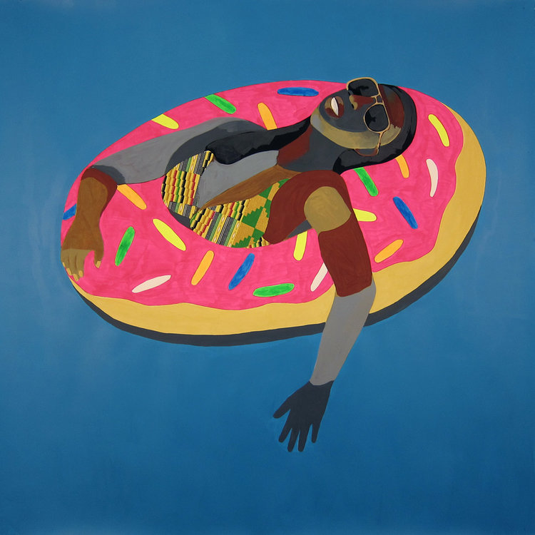 DERRICK ADAMS Derrick Adams is a multidisciplinary New York-based artist working in performance, video, sound and 2D and 3D realms. His practice focuses on the fragmentation and manipulation of structure and surface, exploring self image