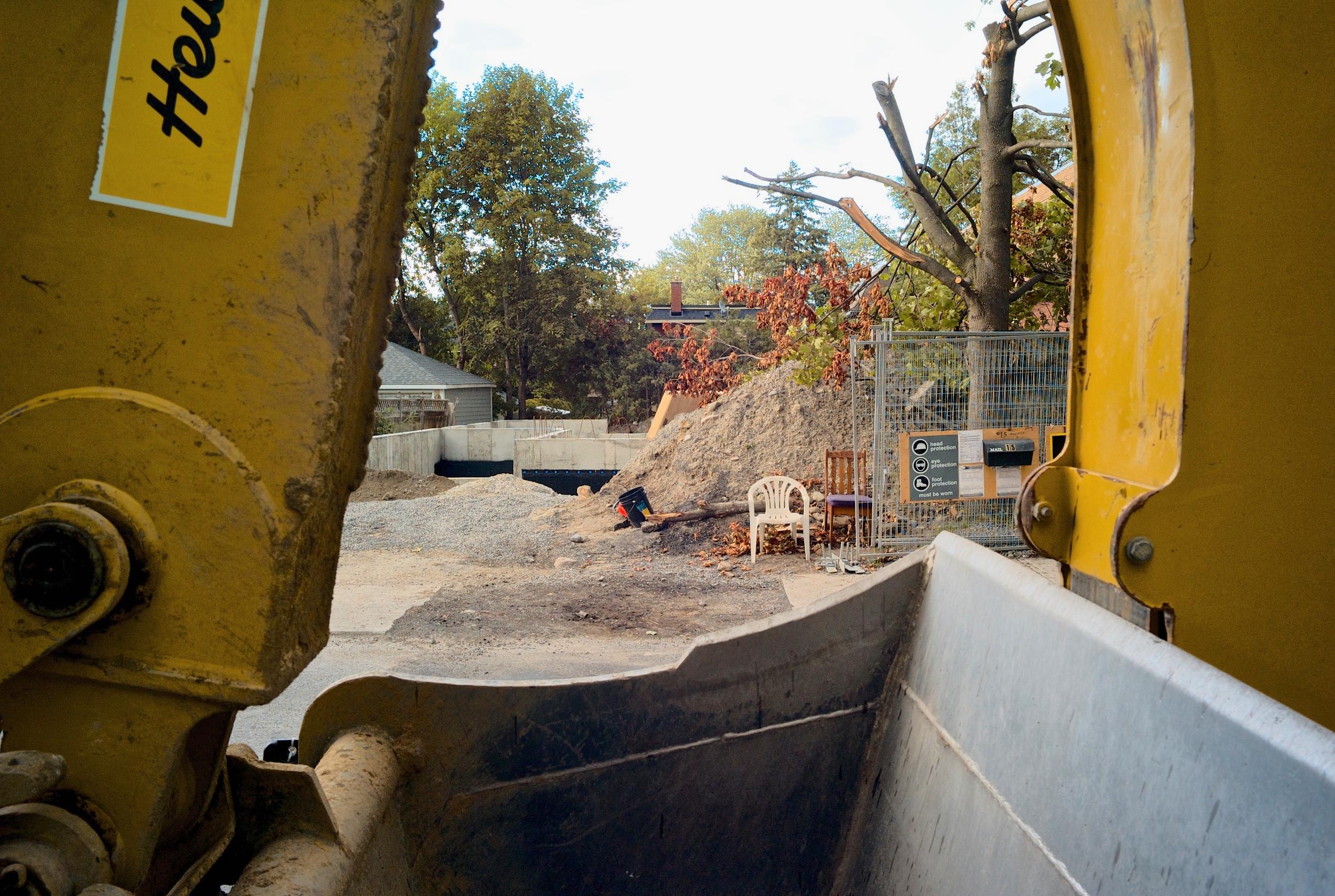 Example of infill development and resulting destruction to mature tree. 
