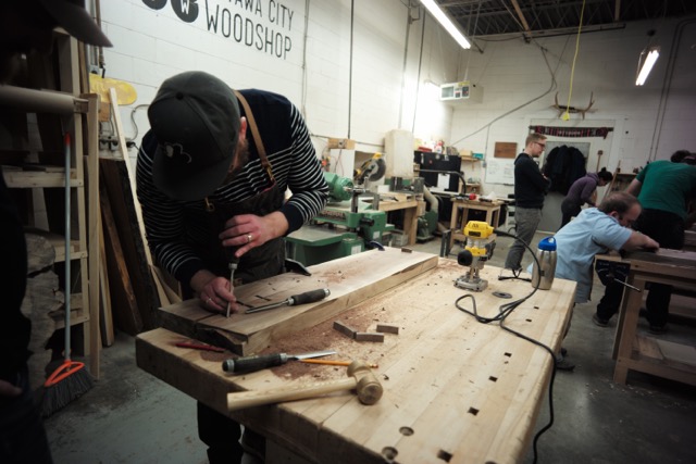 Matt Wallace leading a Hardwood Hallway Bench course