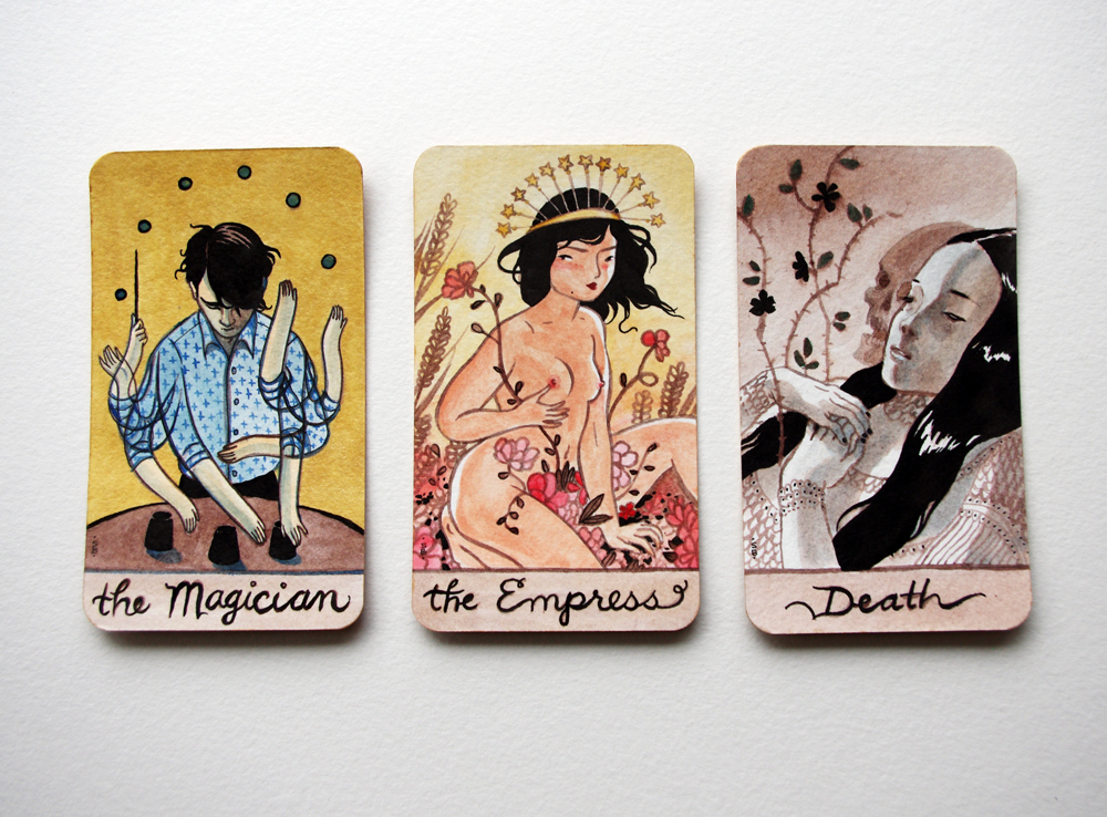 A few of the original hand-painted cards.