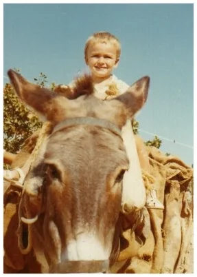 Me on our donkey in Greece'70