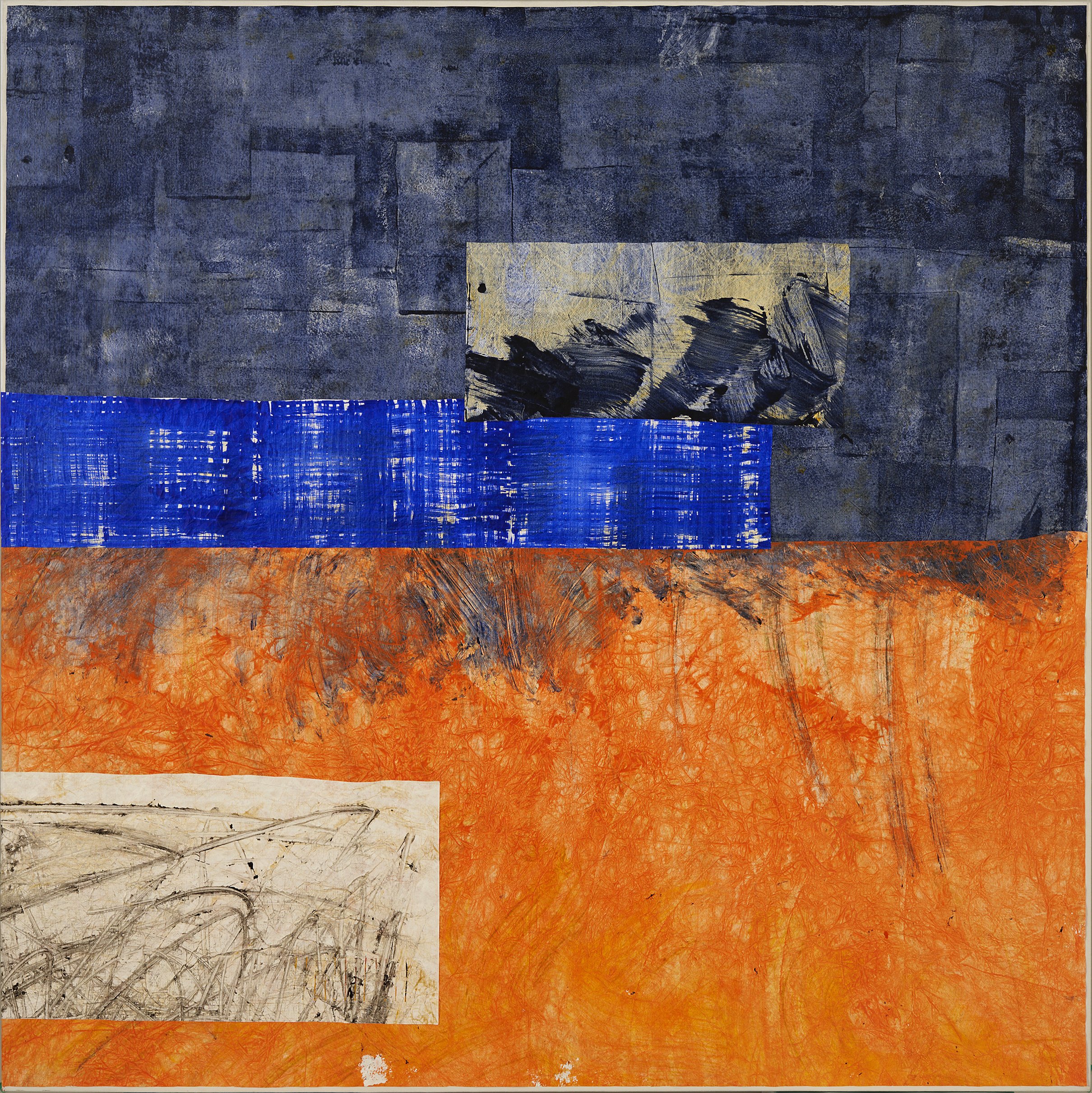          Adam Siegel, Day Break Series, 58” X 58”, mixed media on canvas, 2024                      