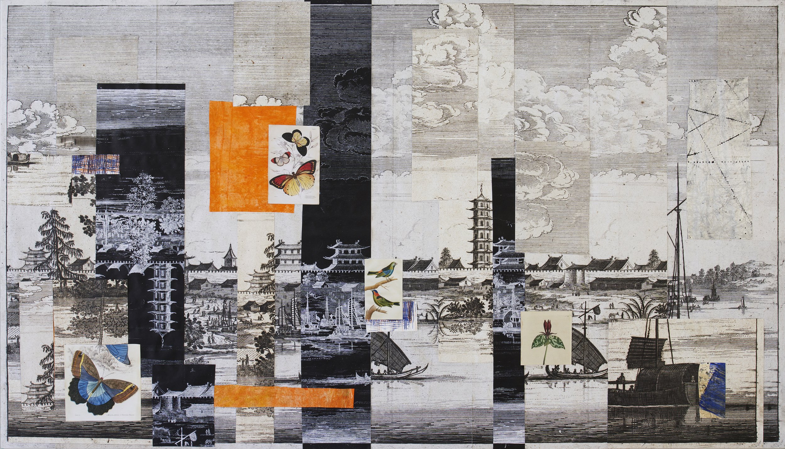 Adam Siegel, Panorama Series, 5' X 7', mixed media on canvas, 2024