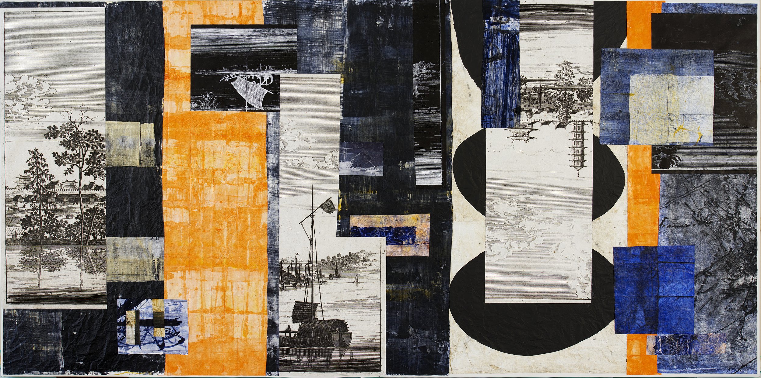 Adam Siegel, Day Break Series, 5' X 10', mixed media on canvas, 2024