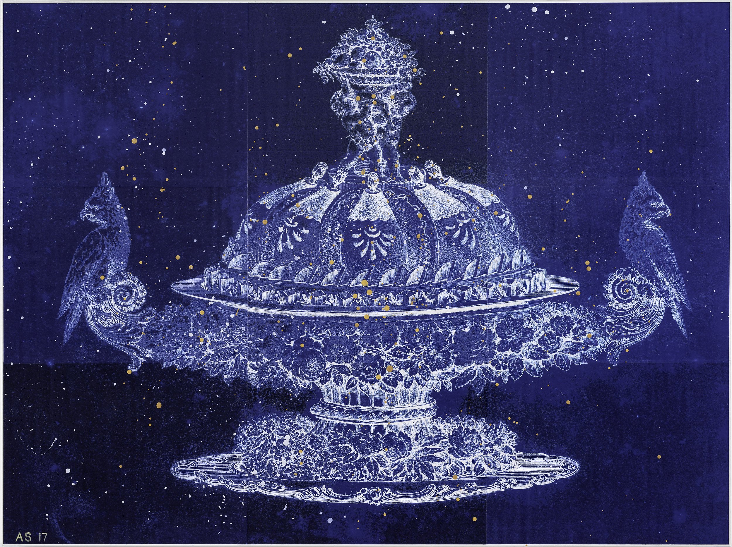 Adam Siegel, Wabi-Sabi Series, Night Sky, 5' X 7', mixed media on canvas, SOLD