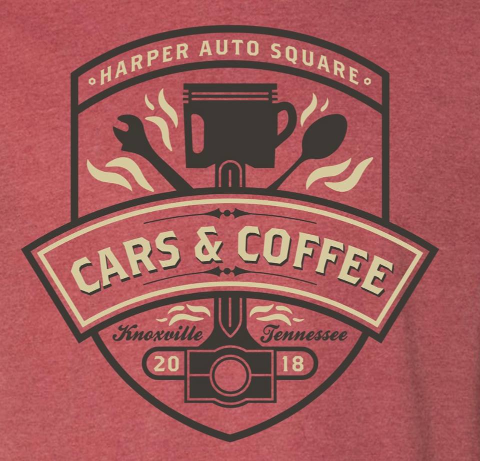 Harper Auto Square's Cars & Coffee 2018 T-Shirt by Label Industries (Red)