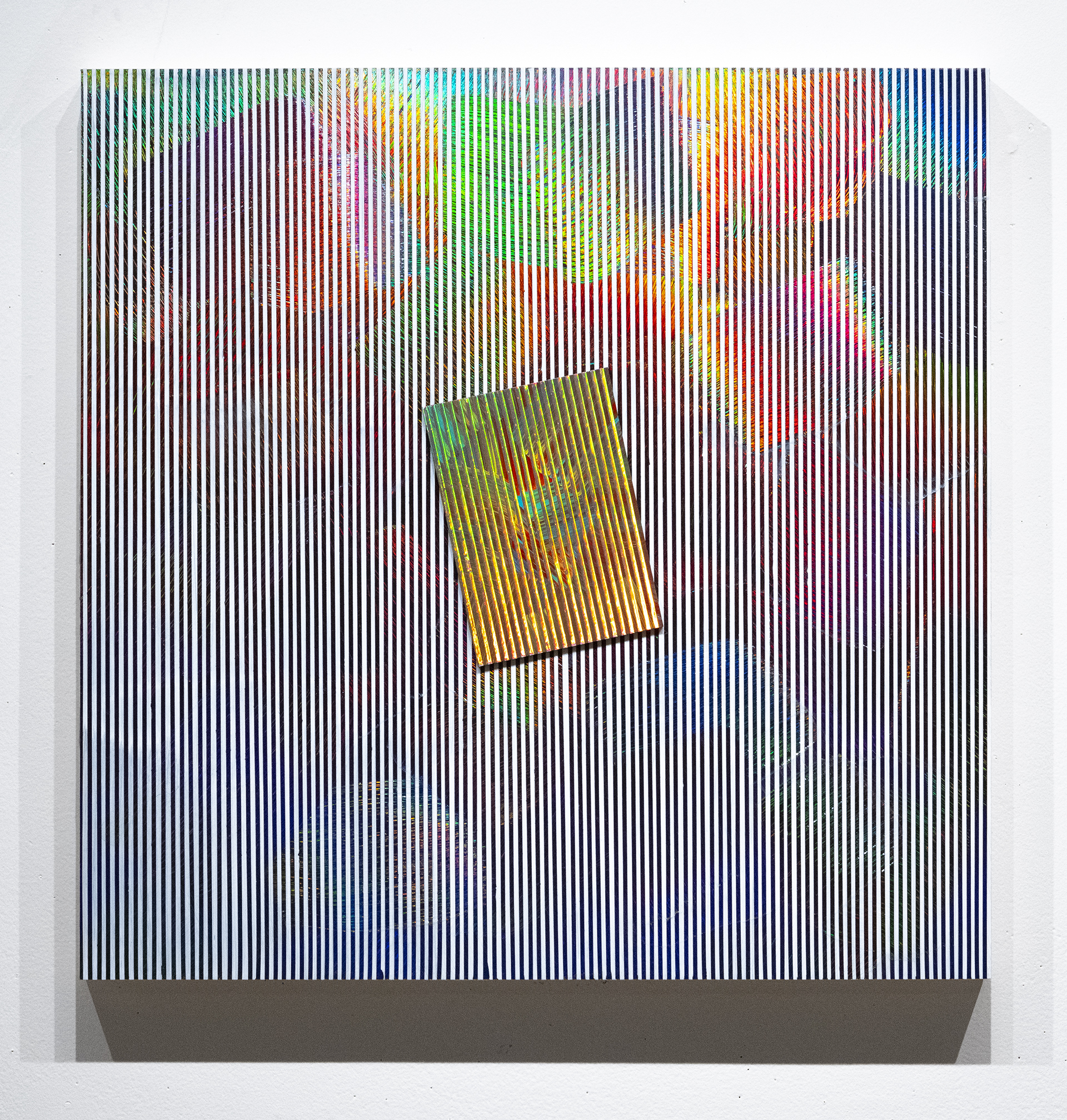 Center Stage(Small)_2019_24x24_Acrylic and holographic vinyl on panels.jpg