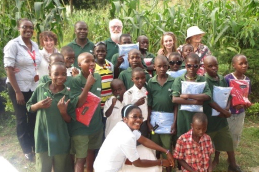 Sr Pauline & staff with KOFUP visitors and some of the boys currently staying at the centre