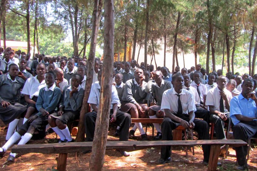 Assembly at Atemo Mixed Secondary School