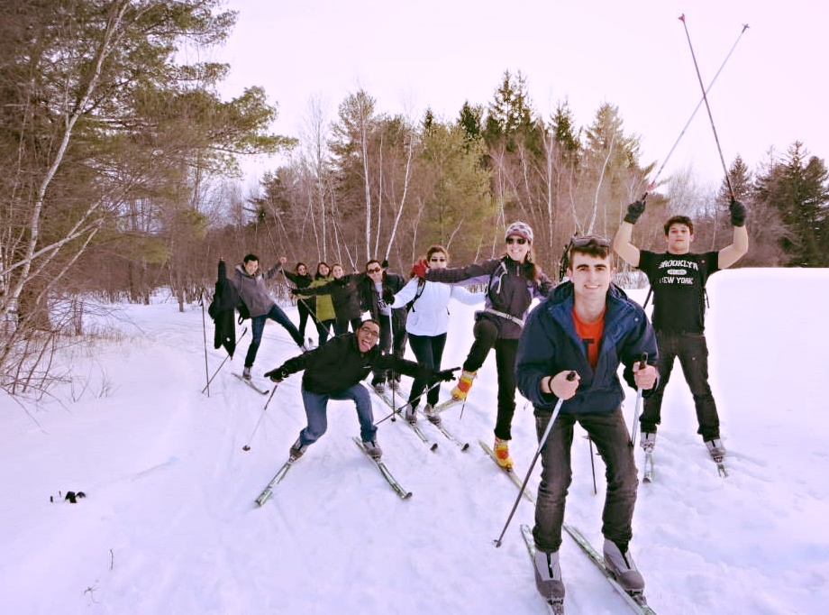 Karen with her ski in the air having a fabulous time!