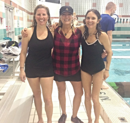 Shannon Bryan, Timber Tine, Holly Twining - we gave log rolling a try at the Y!
