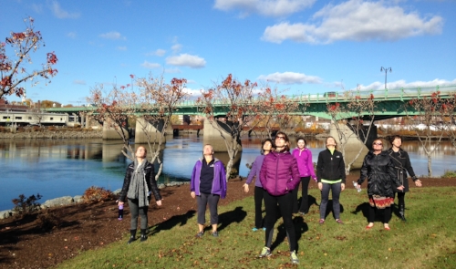 along the river taking in the sights and sunshine