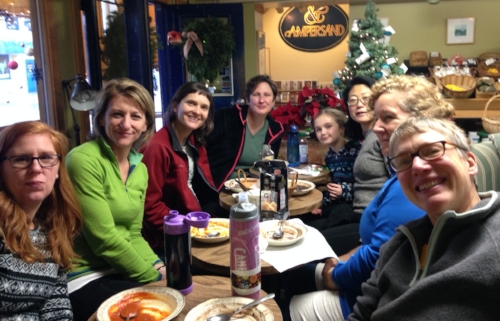 eating yummy soup at Ampersand at the Skate & Soup Adventure
