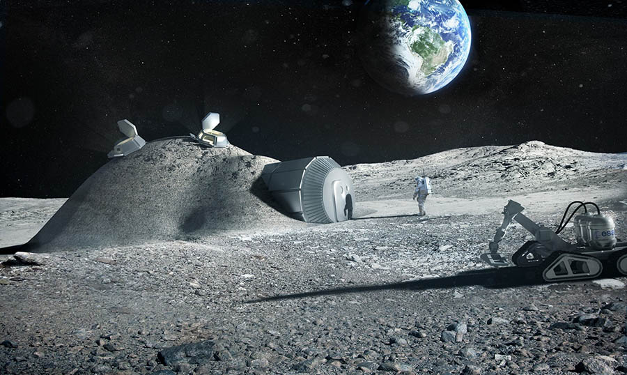 Proyecto de base habitable permanente en la luna de Norman Foster & Partners .