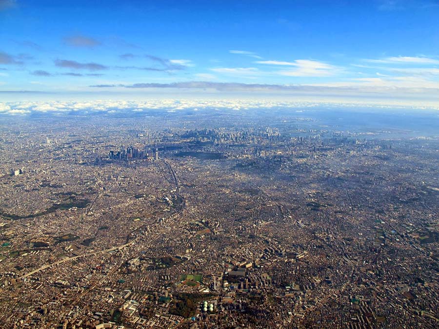 Vista aérea de la ciudad de Tokio.