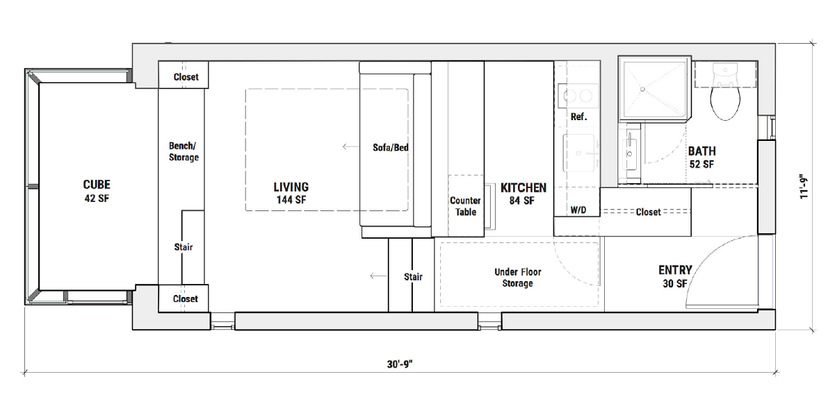 Plano de planta de la vivienda Kasita.