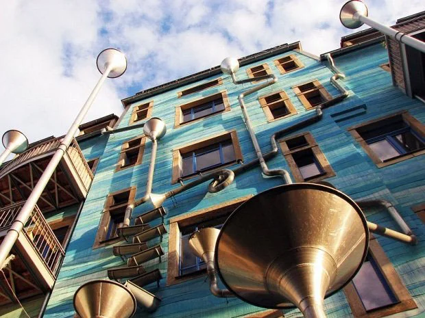Dresden Musical Rain Building. Este edificio aprovecha el agua de lluvia para crear música.