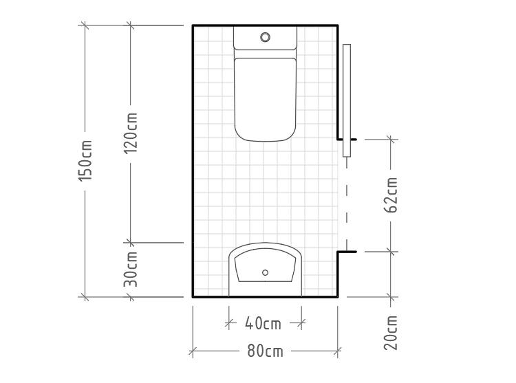 taquigrafía desconocido oriental Arrevol Arquitectos: Cómo dimensionar correctamente un baño. Distribuciones  para baños y aseos.