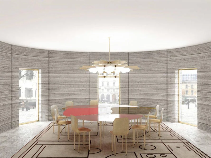 Interior de una vivienda impresa en 3D.