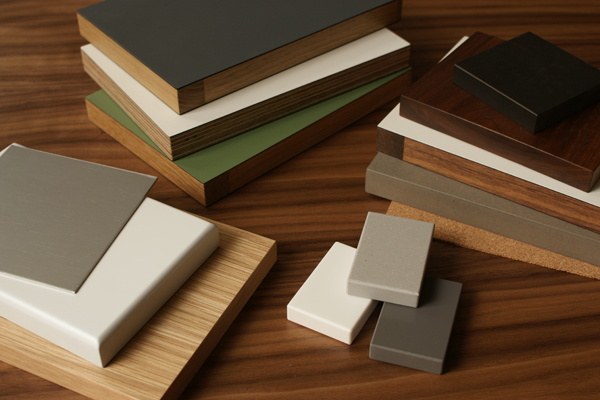 A collection of samples from the standforth kitchen material library