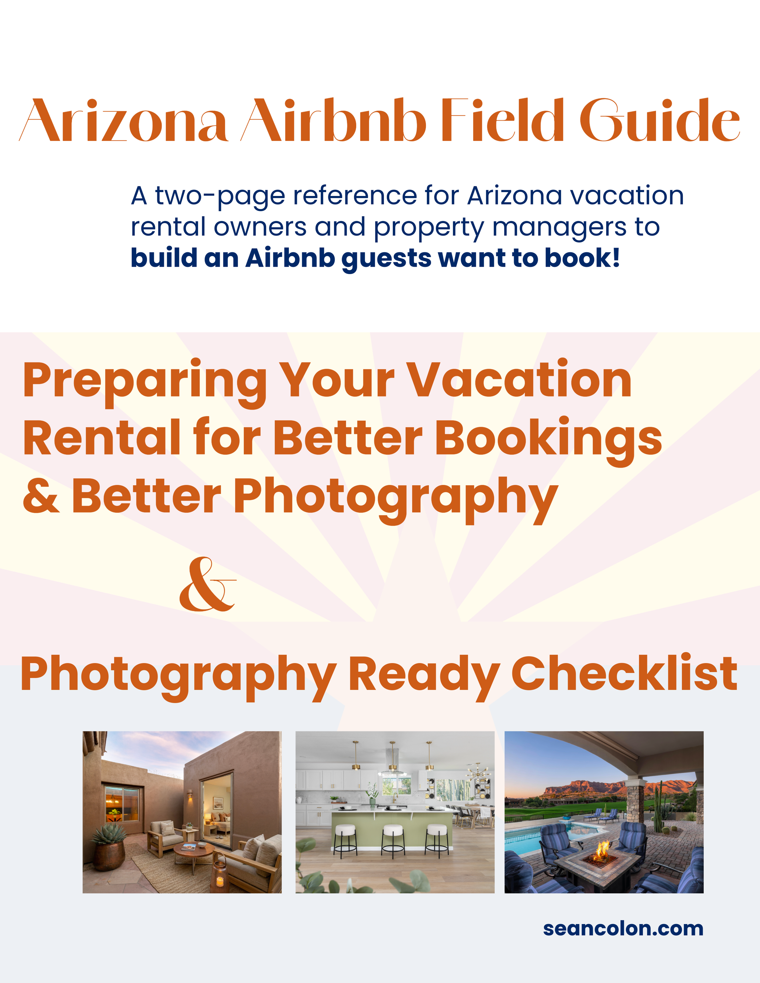 Arizona Airbnb Field Guide Checklist cover Sean Colon STR Photography