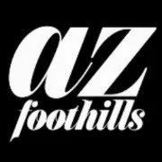 AZ foothills logo with white text on a black background