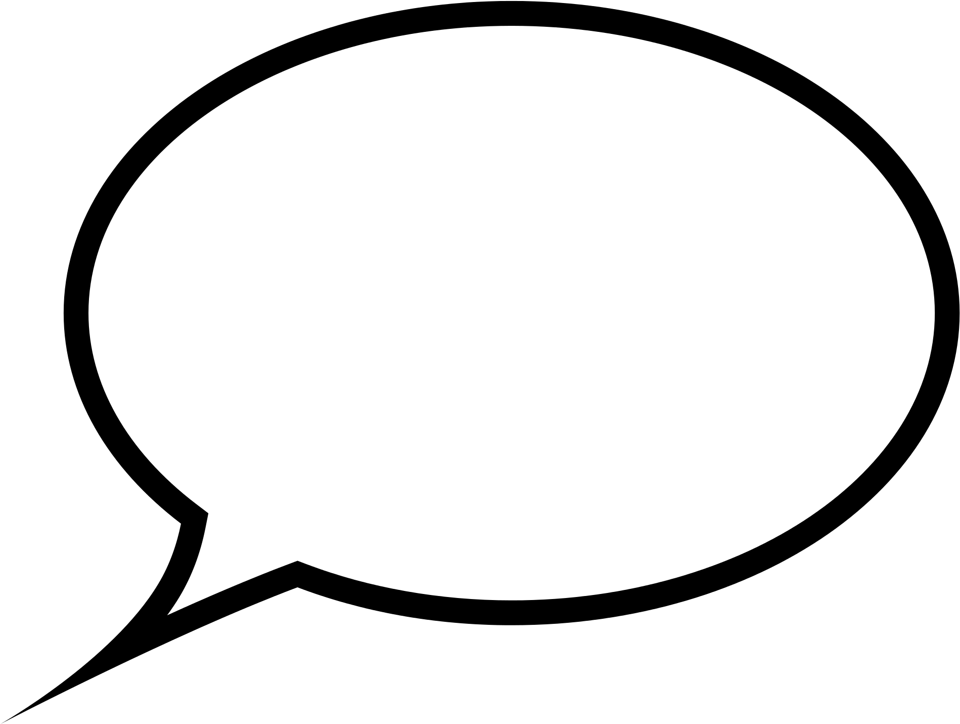 Black and white speech bubble