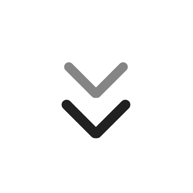 Downward pointing arrows, gray on top and black below.