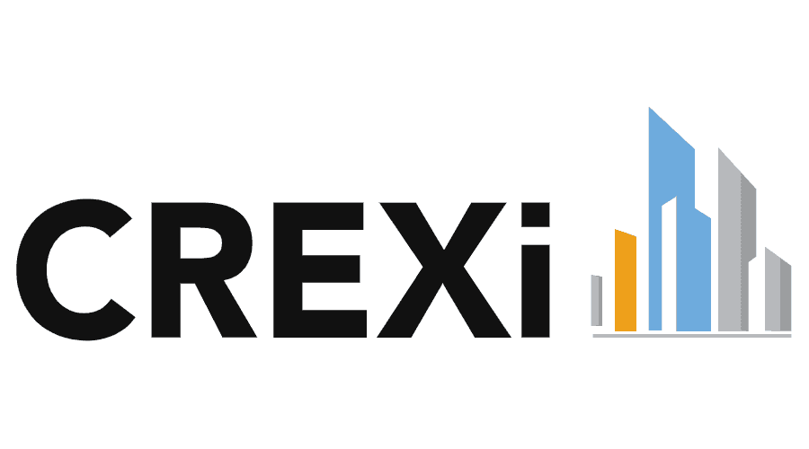 CREXi logo with stylized bar chart in blue, gray, and orange colors