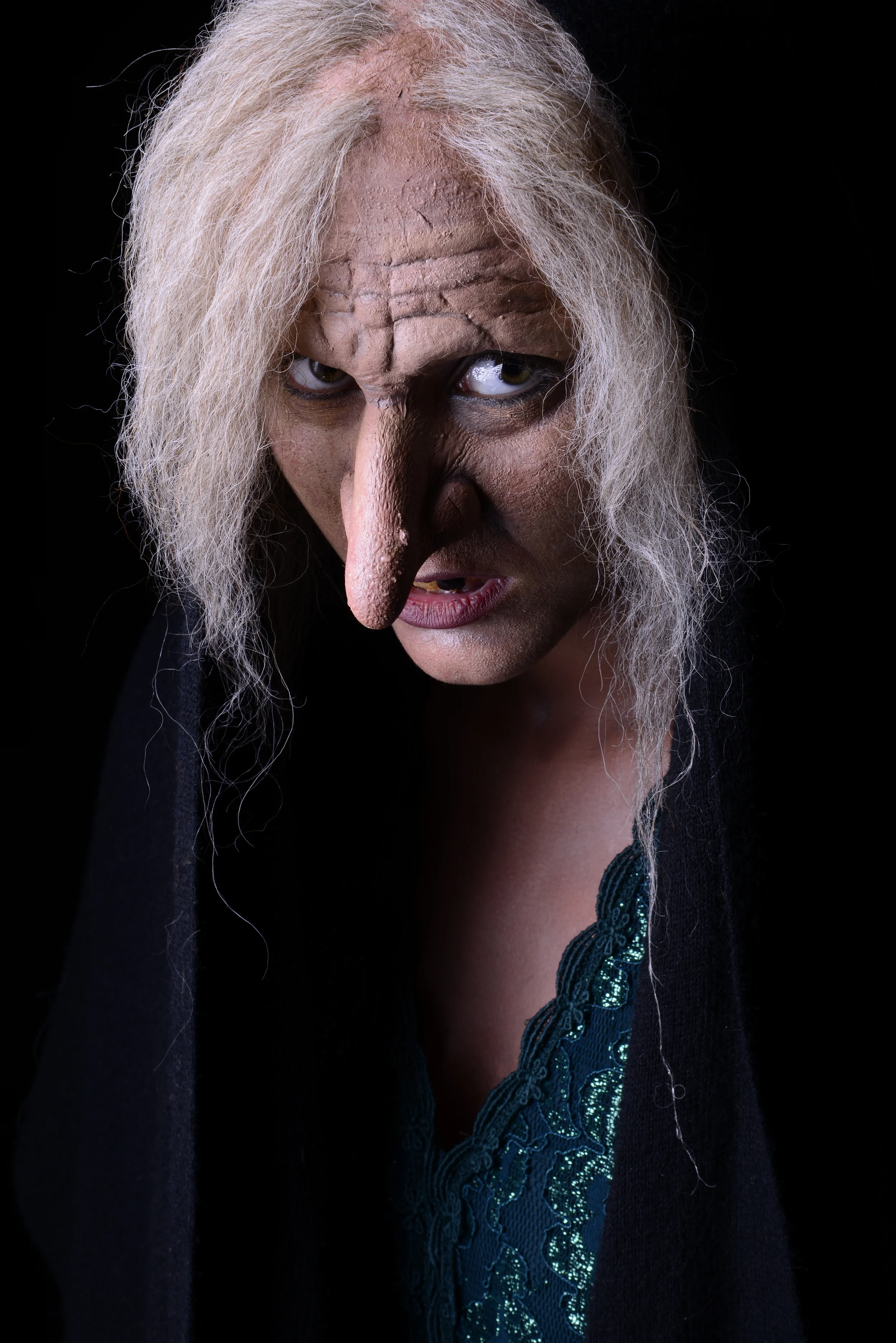  hand laid hair, bald cap, old age stipple,&nbsp;nose and forehead prosthetic. 