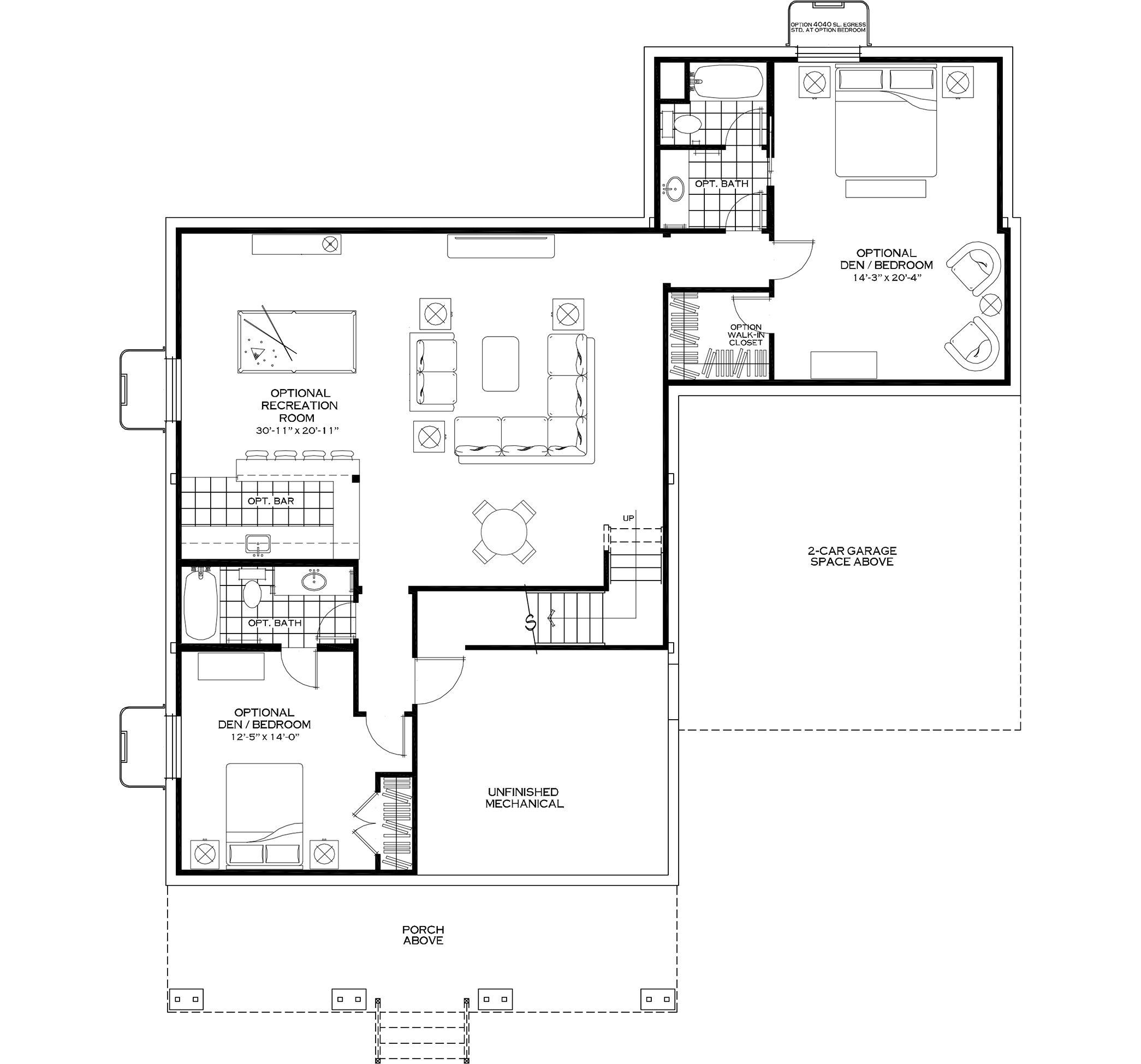 Finished Basement Option with Two Bedrooms