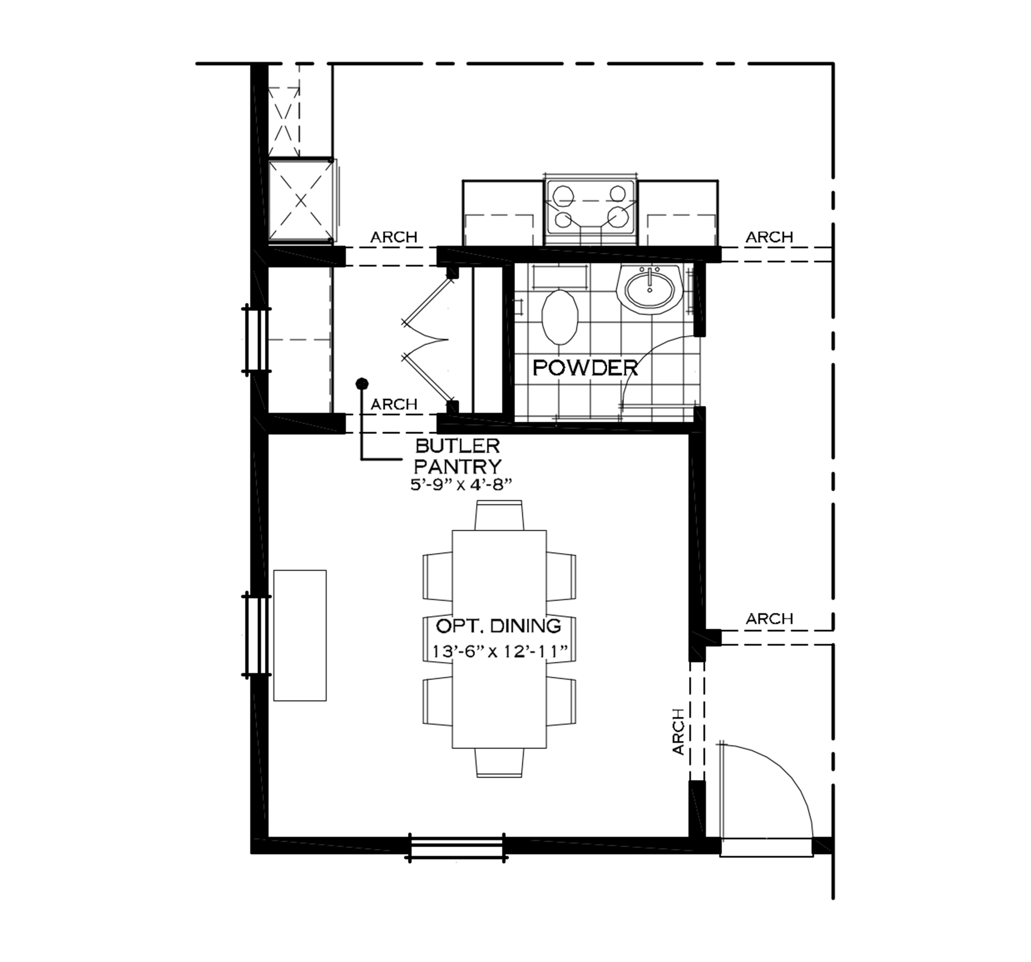 First Floor Butler's Pantry and Dining Room Option