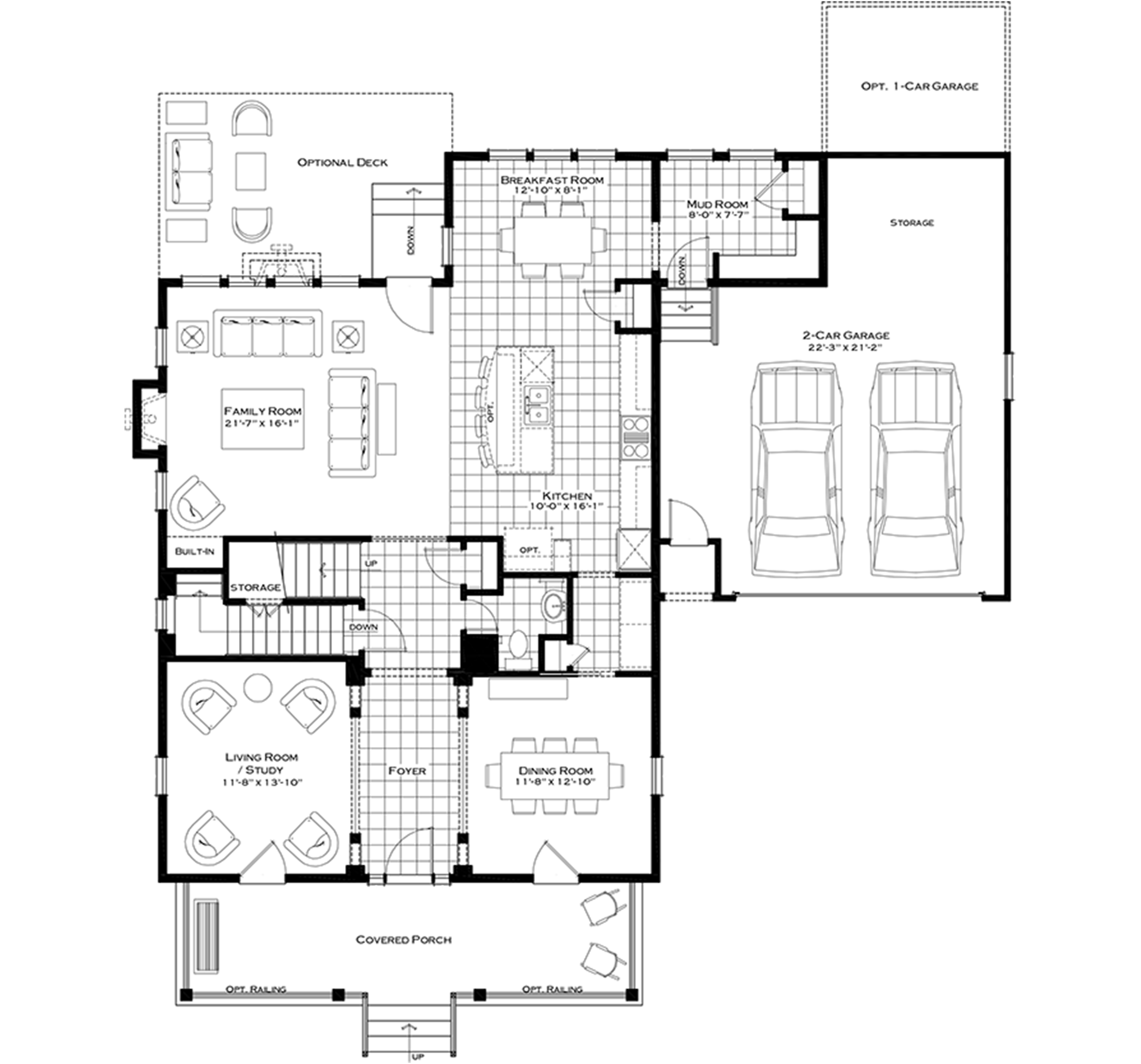 First Floor with Optional Breakfast and Mudroom