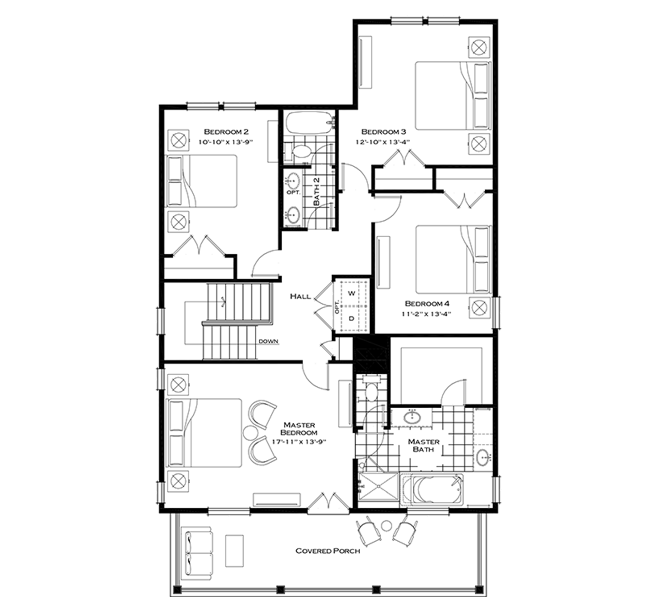 Second Floor with Optional Added Bedroom