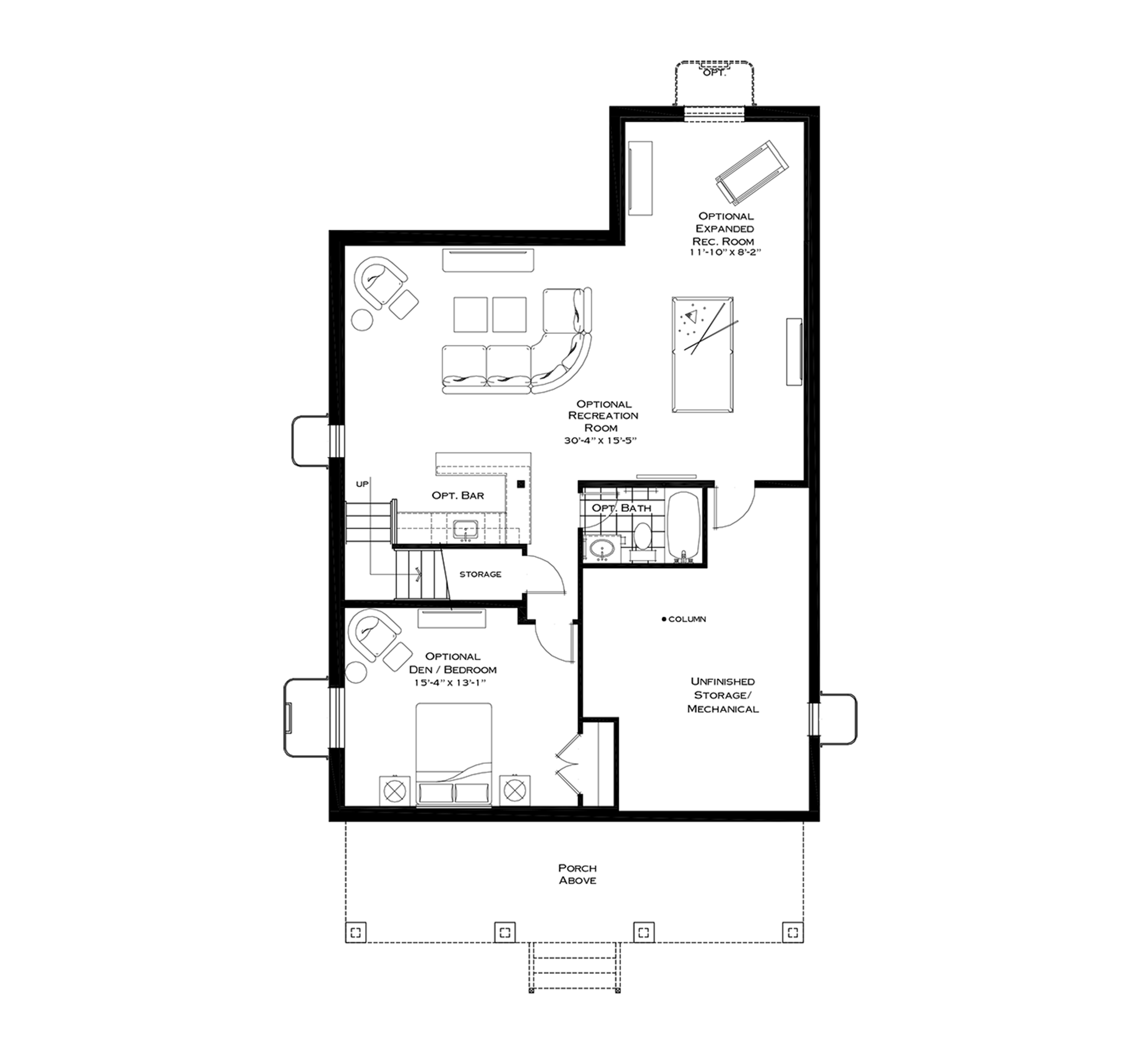 Optional Finished Basement with First Floor Breakfast Nook