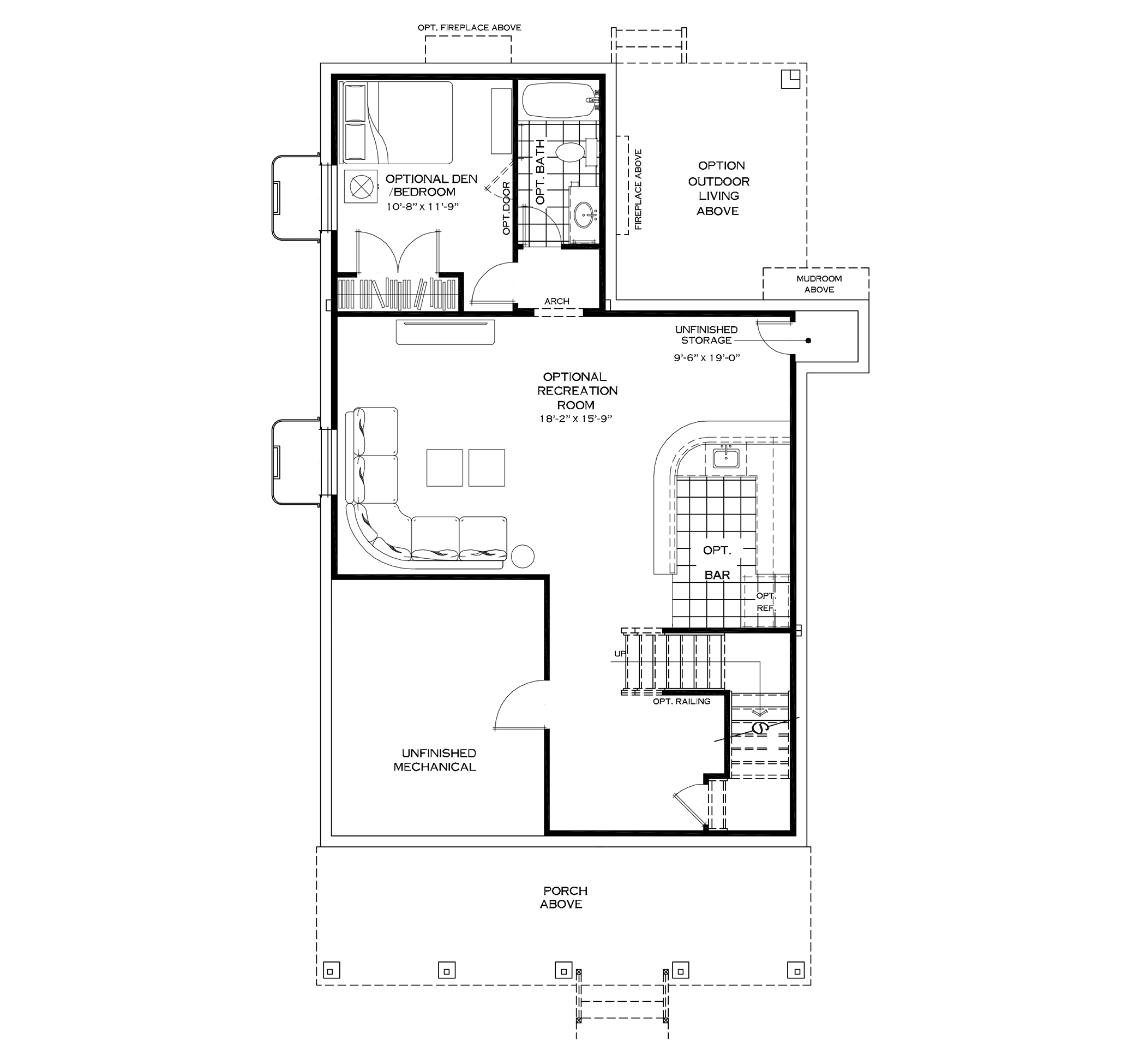 Optional Finished Basement with Mudroom on First Floor