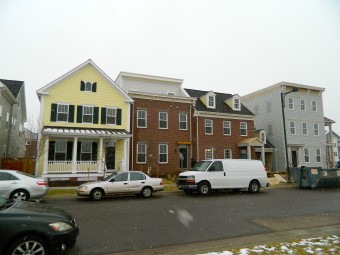 The Beacon Hill Collection's nearly-complete first building in Stapleton, facing Central Park.