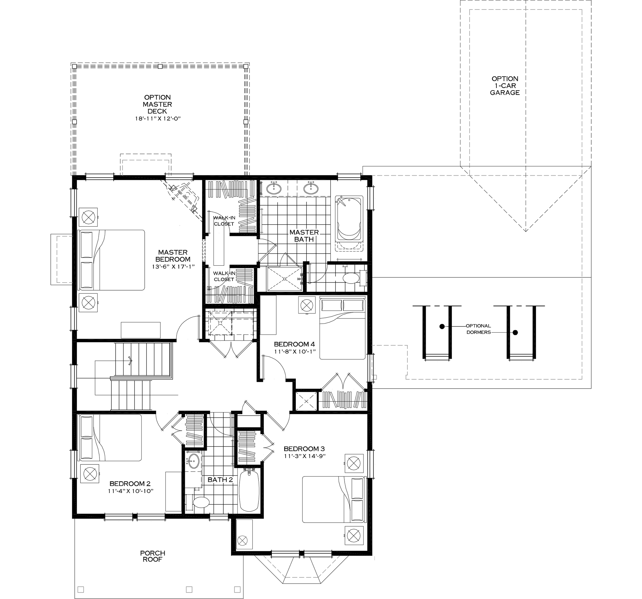 Second Floor with Optional Added Bedroom