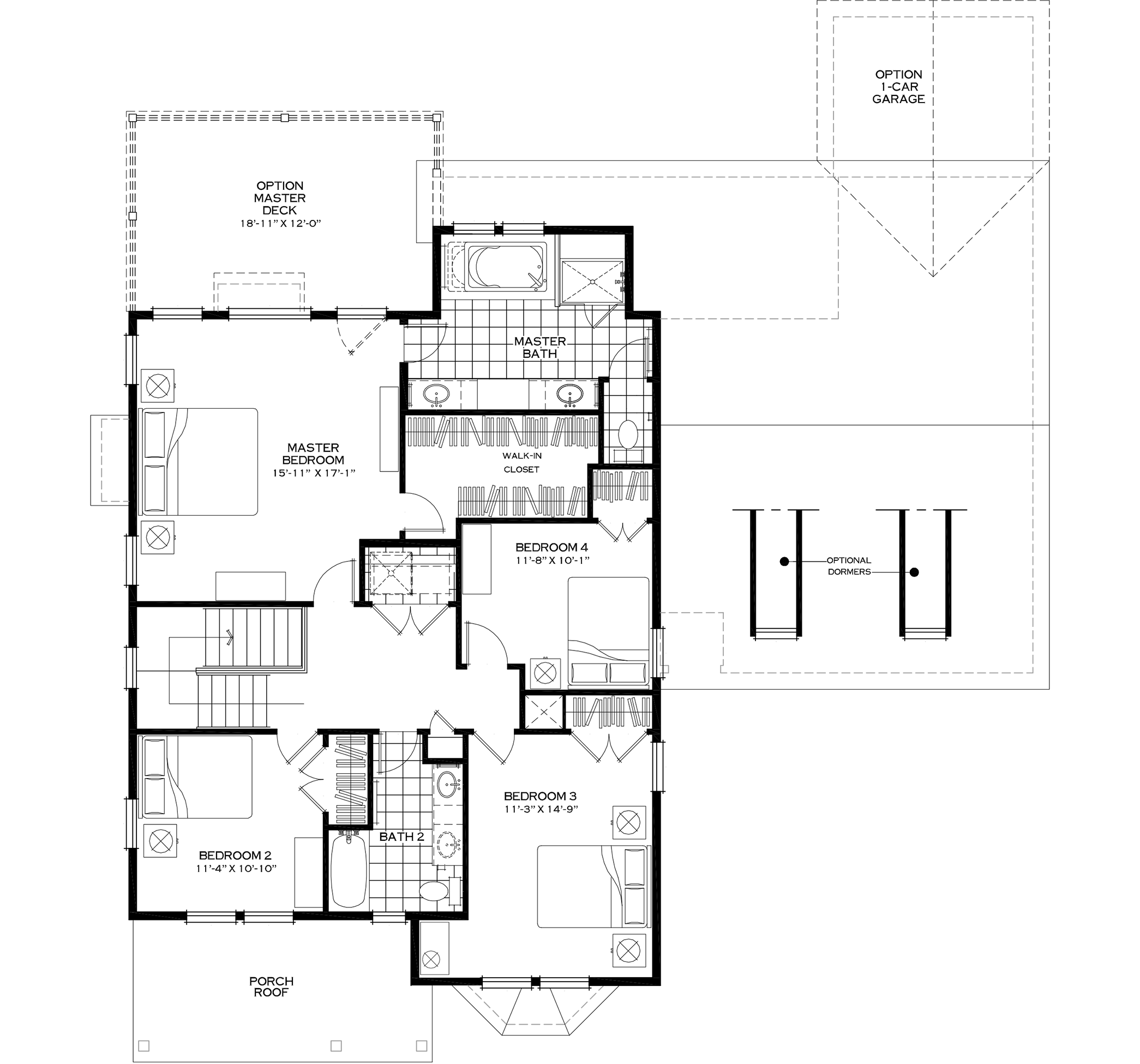 Second Floor with Optional Extended Master Closet