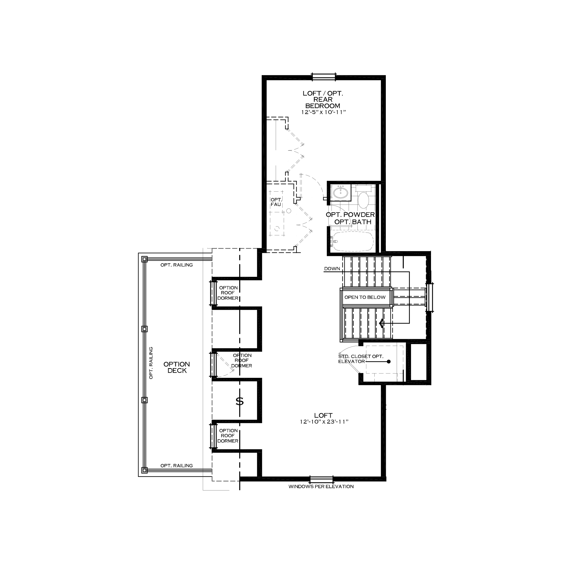 Optional Loft with Rear Bedroom