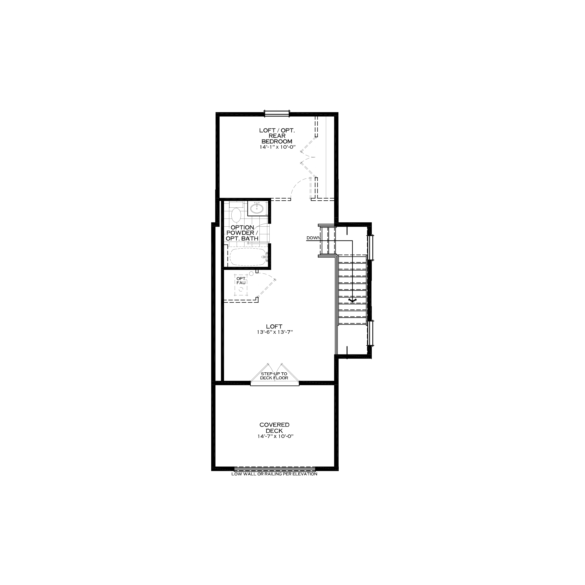 Optional Loft with Front Covered Deck