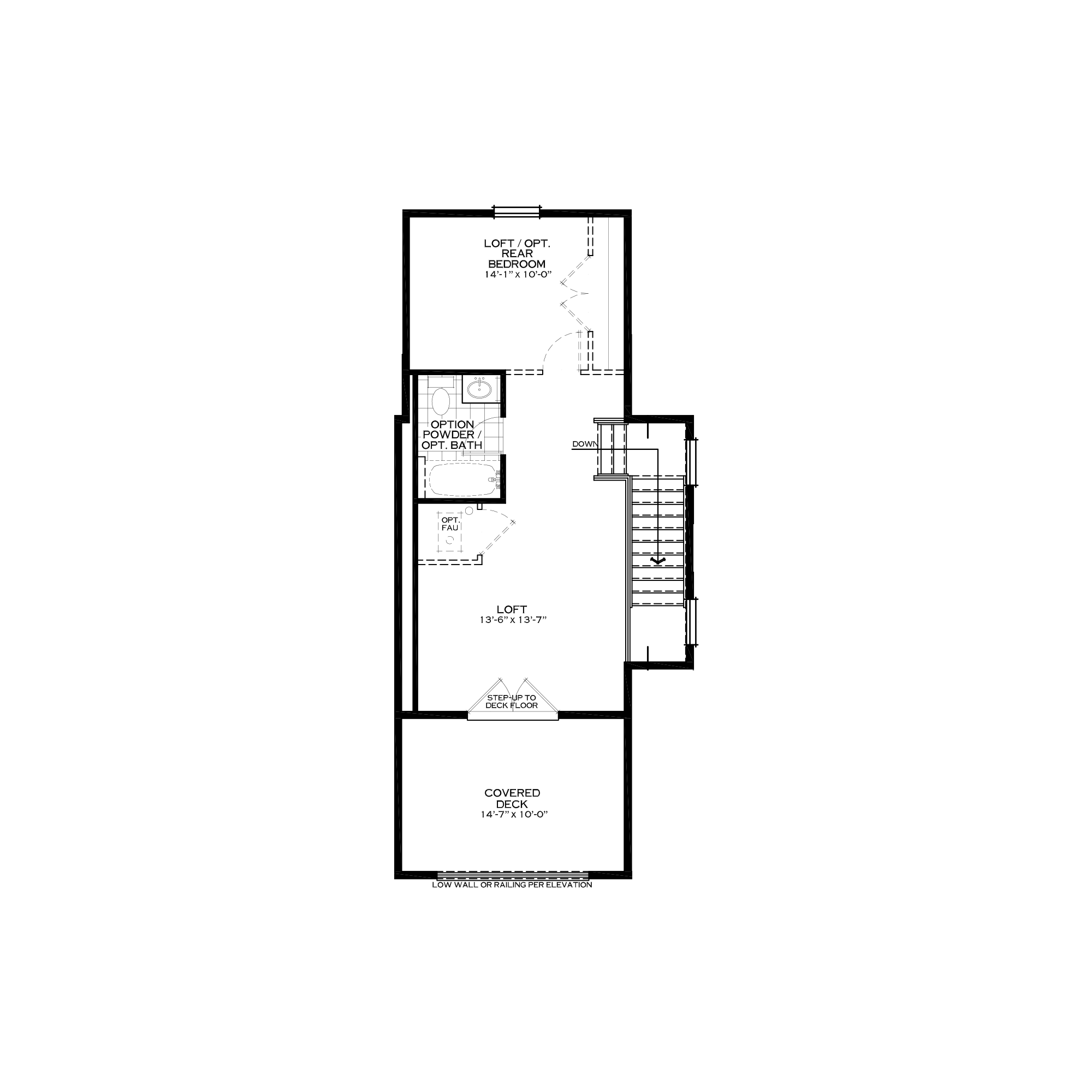 Optional Loft with Front Covered Deck