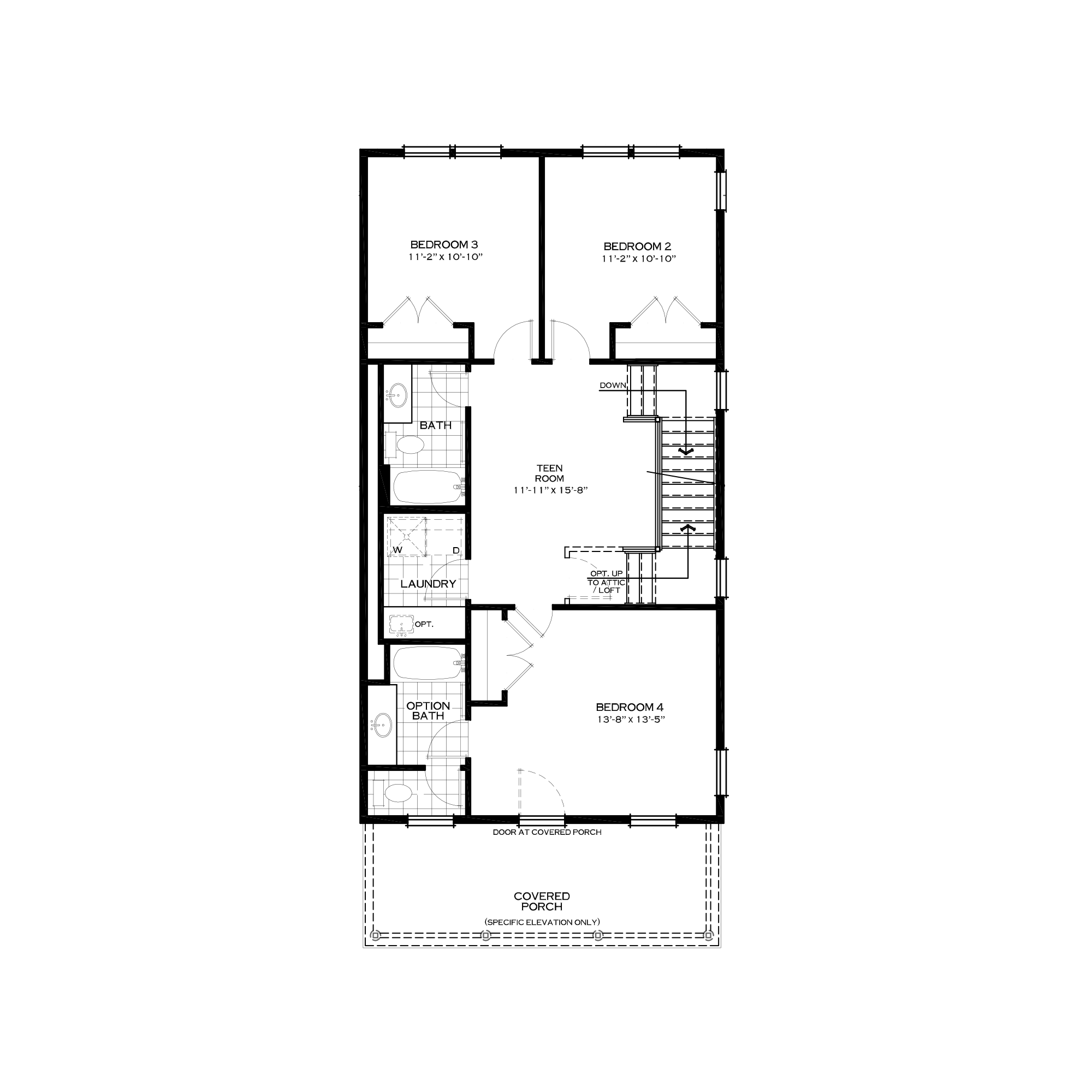 Optional Third Floor with Three Bedrooms