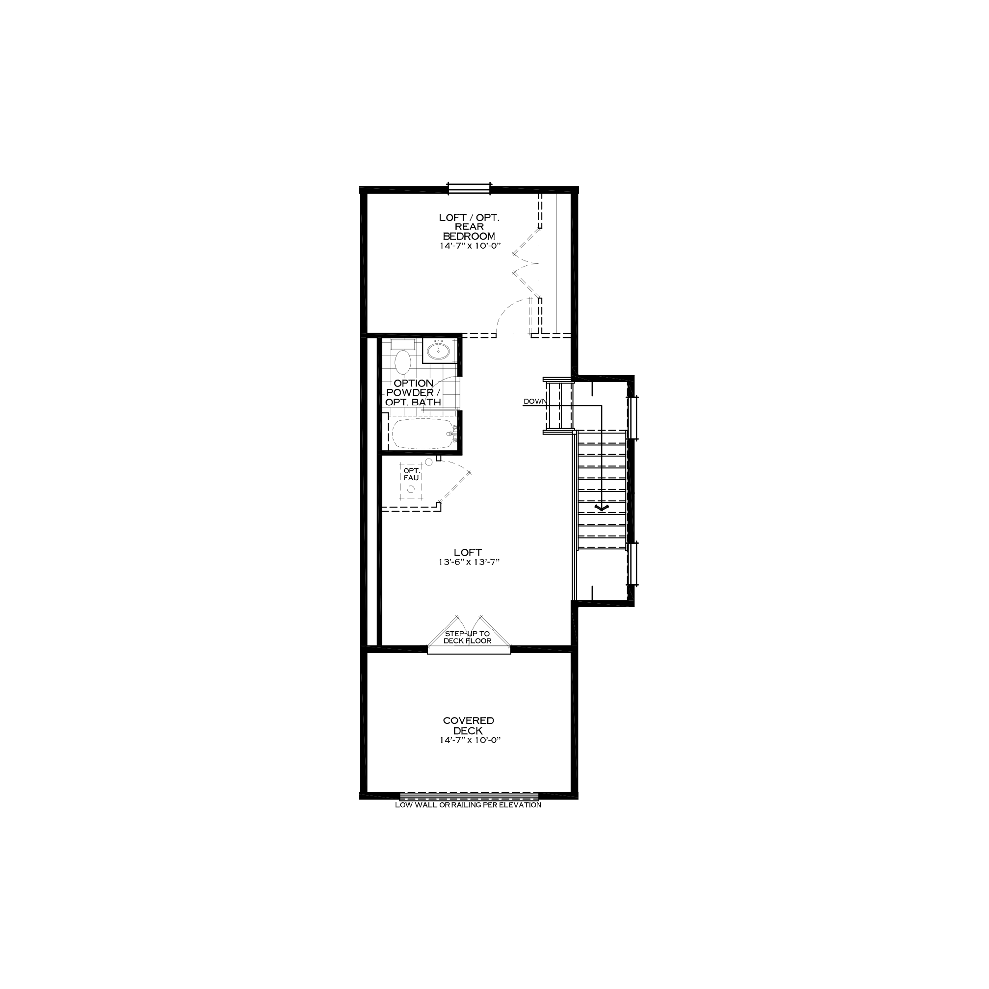 Optional Loft with Front Covered Deck