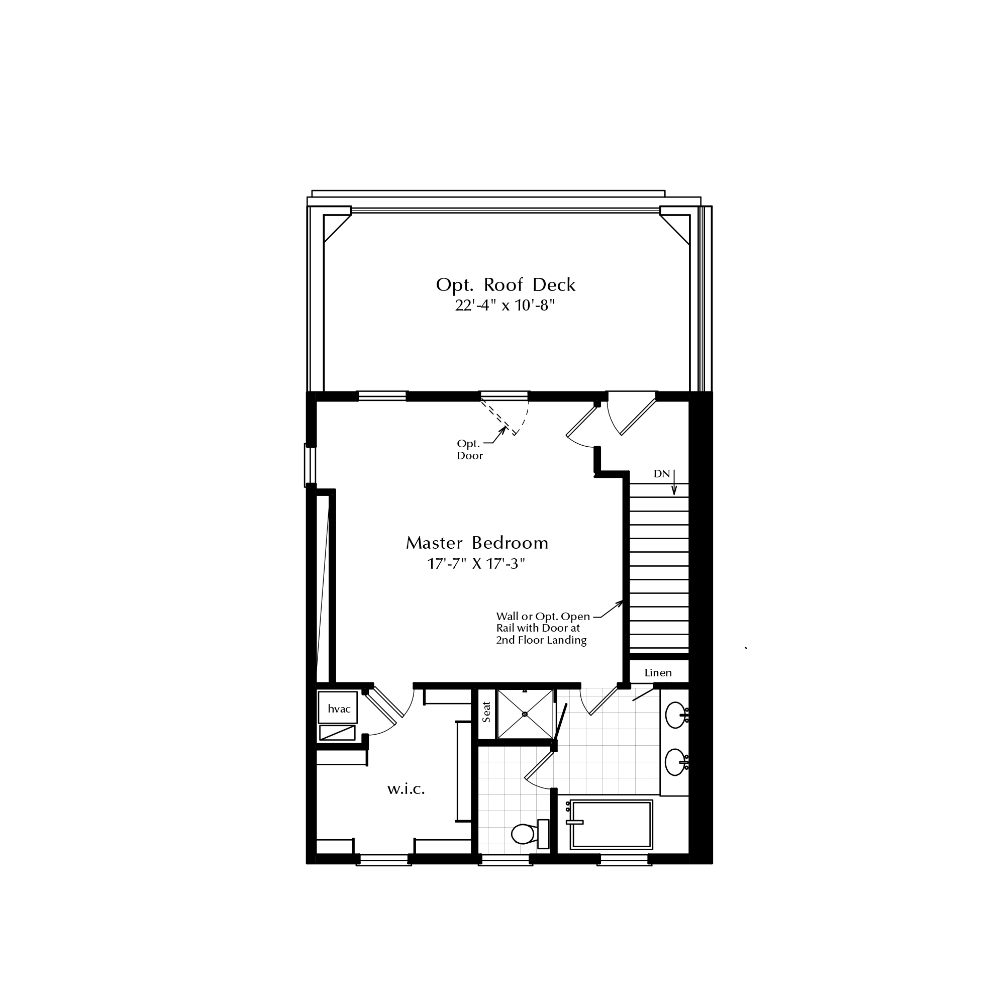 Alternative Third Floor with Master Suite Option