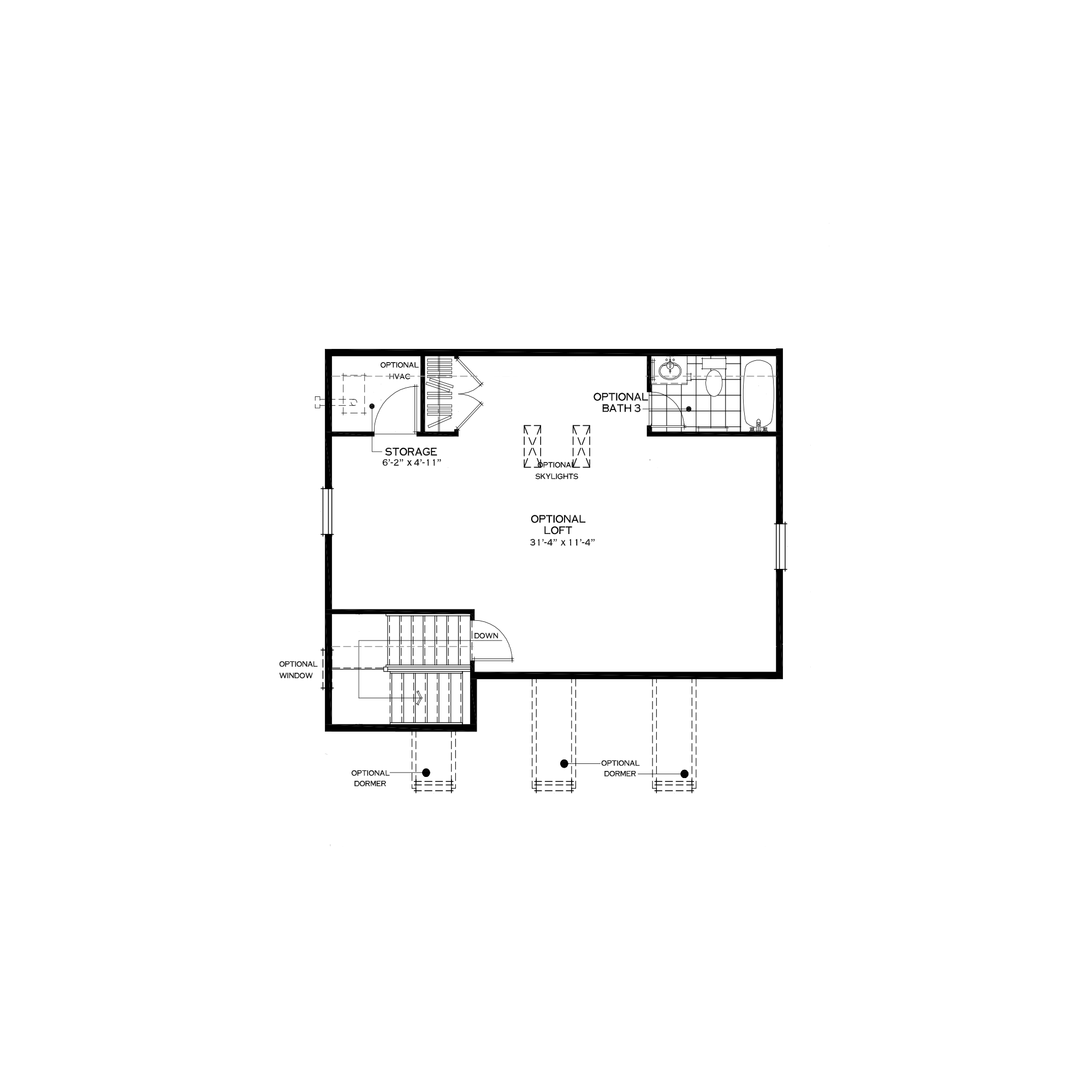 Optional Finished Third Floor Loft