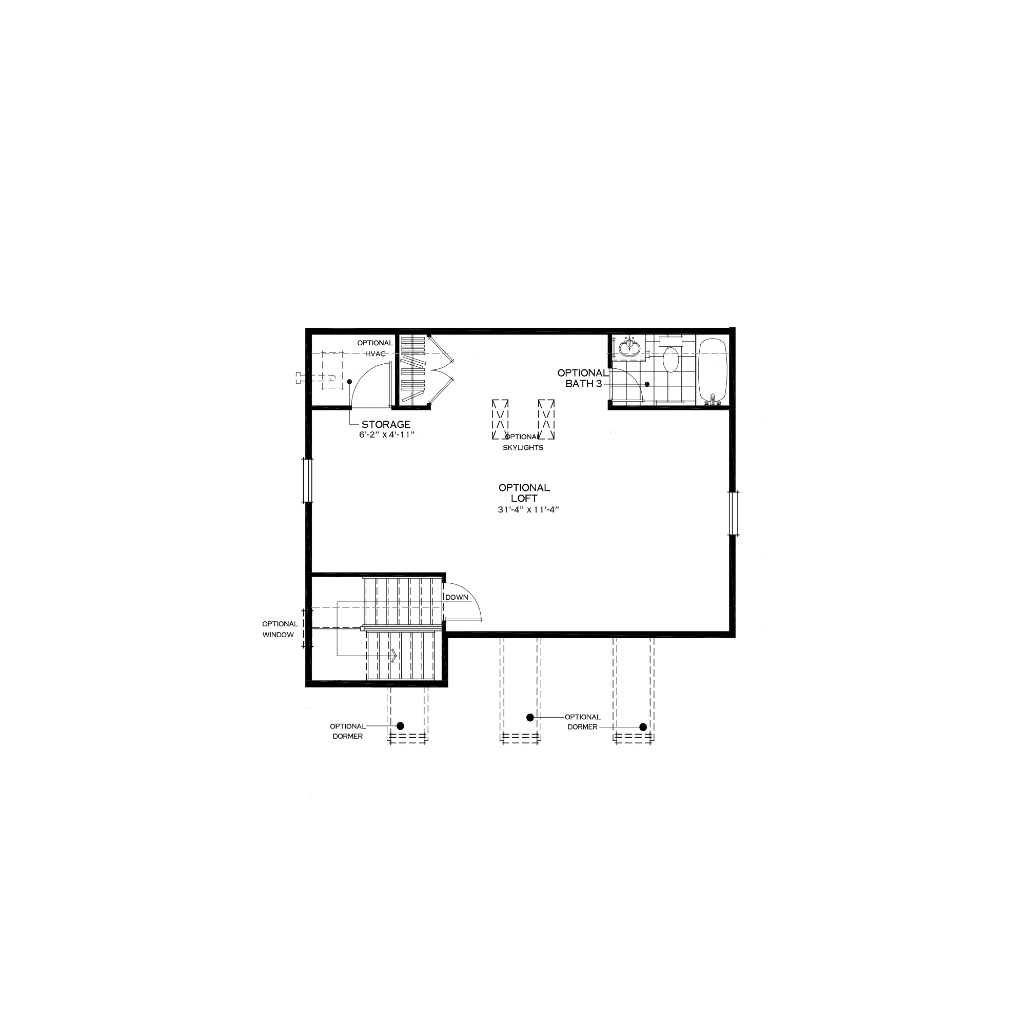 Optional Finished Third Floor Loft
