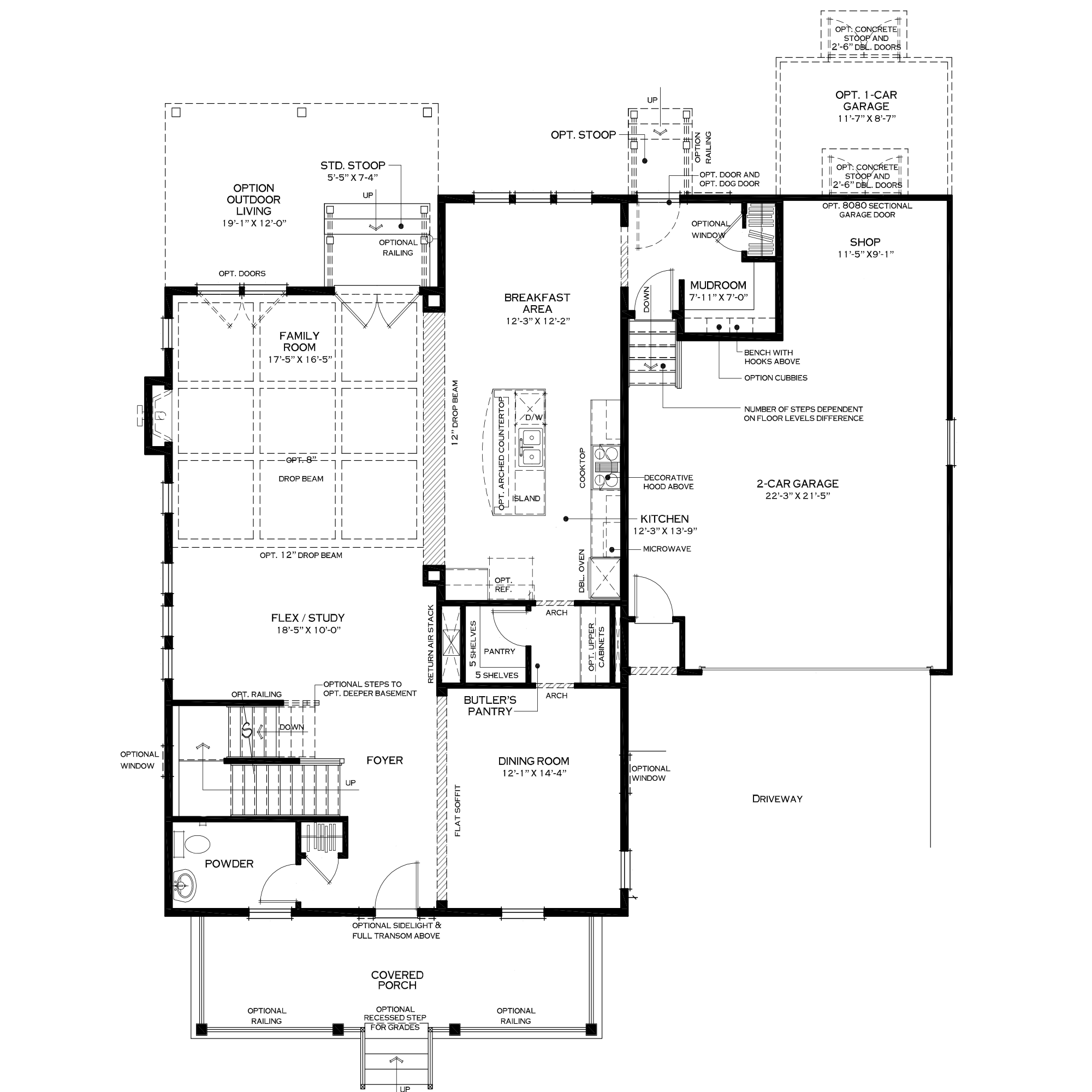 First Floor with Extended Mudroom Option